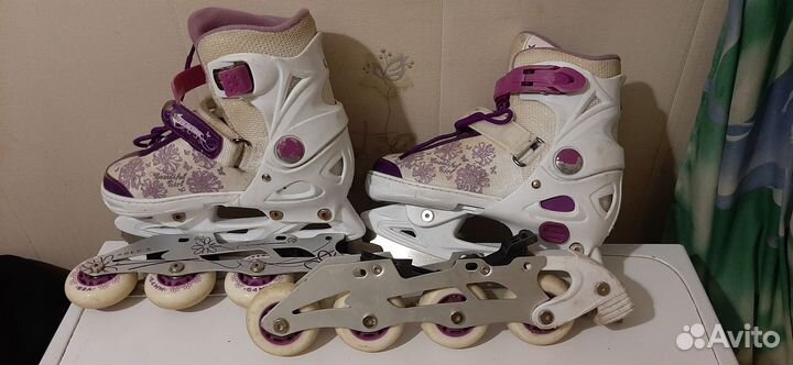 Роликовые коньки 2в1 размер 33-36