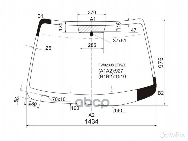 Стекло лобовое Mazda 6 02-08 FW02308 LFW/X XYG
