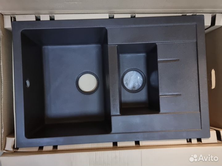 Мойка на кухню двойная U-205 770x495 шоколад