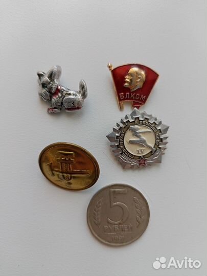 Значки, пуговица, монета, СССР