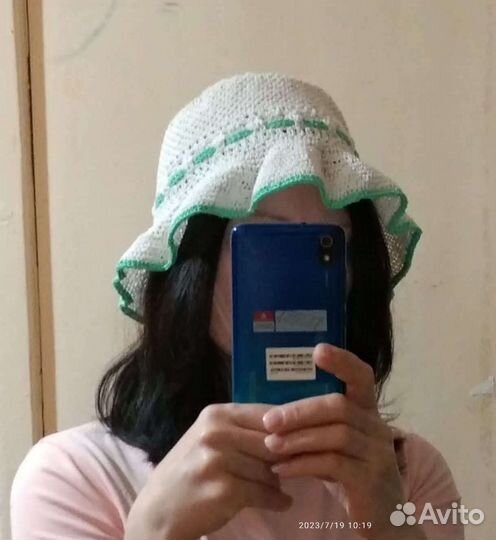 Панама женская летняя, вязаная размер 54-56