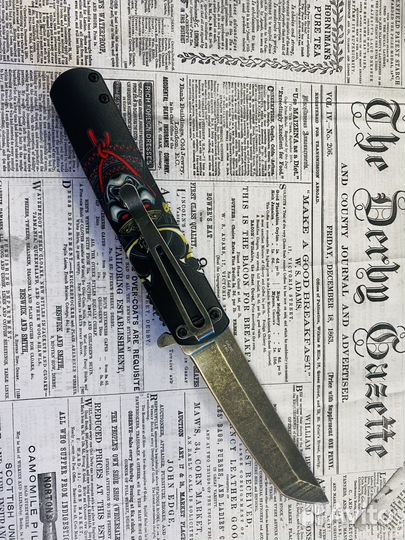 Нож черный самурай ganza