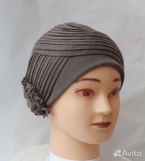 Шапка вязанная трикотажная меринос
