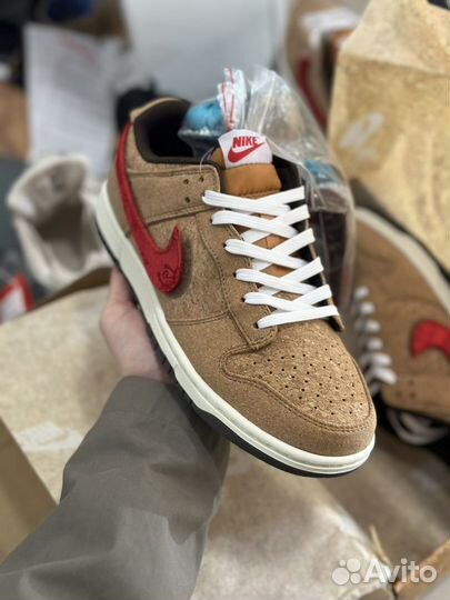 Кроссовки clot X nike dunk LOW cork