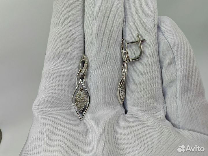 Золотые Серьги 585 пробы с бриллиантами. Рассрочка