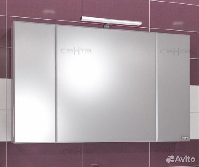 Зеркало-шкаф санта Стандарт 120 фацет, свет