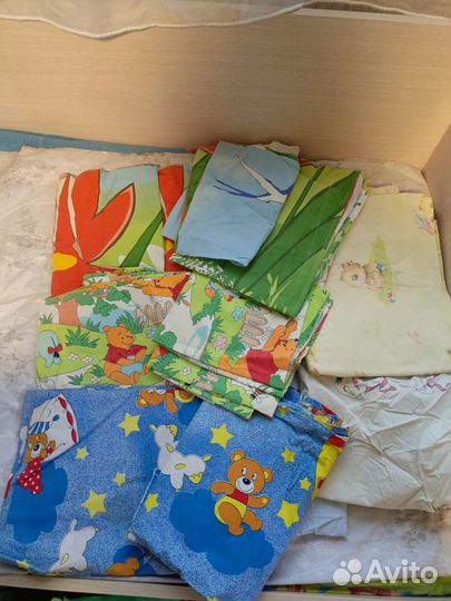 Детское постельное белье в кроватку б/у