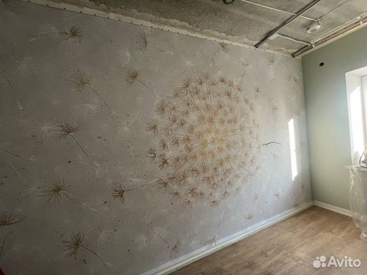 Монтаж бесшовных фотообоев