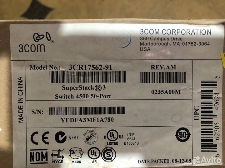 Коммутатор 3Com SuperStack3 Switch 4500 50-Port