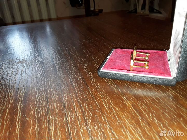 Запонки мужские новые золотистого цвета СССР