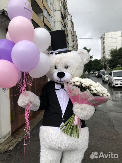 Белый медведь ростовая кукла поздравление выписка