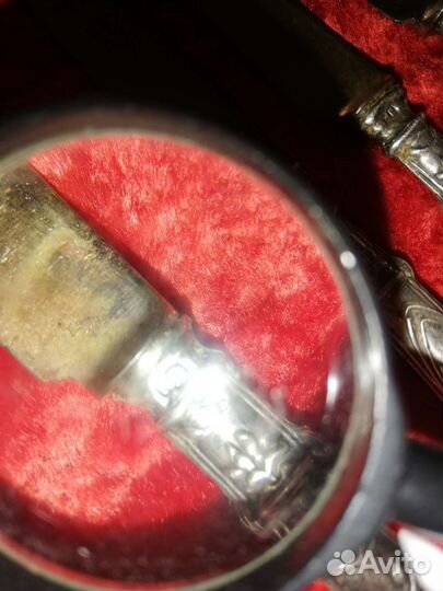 Десертные вилки и ножи, серебро 84 пробы