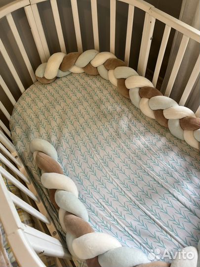 Бортики в кроватку косичка