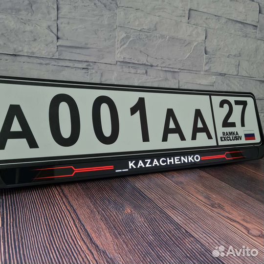 Квадратные номерные рамки с подсветкой