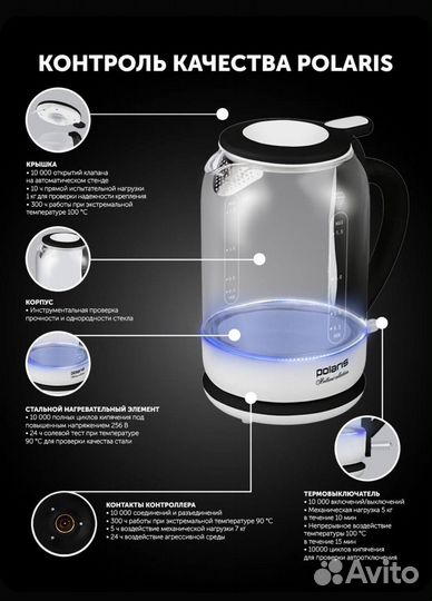 Чайник электрический polaris 1.5л новый