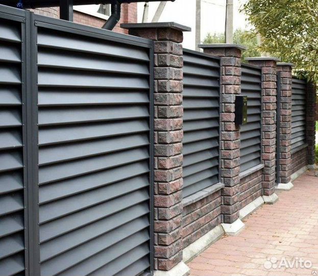 Современные металлические заборы Жалюзи