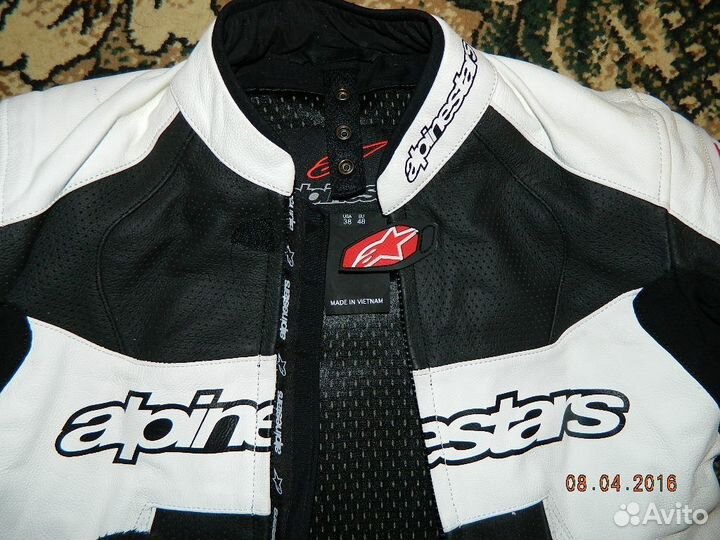 Куртка кожаная с защитой alpinestars