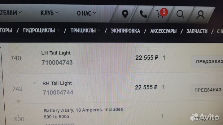 Задние фонари на багги BRP