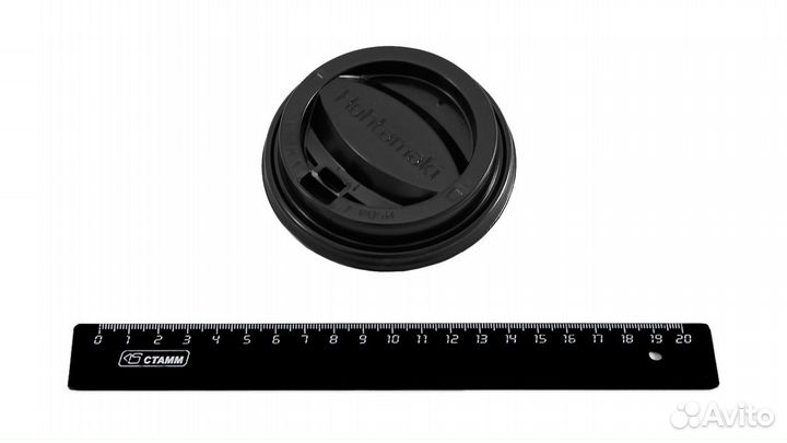 Крышка 90 мм для горячих напитков, черная, Huhtama