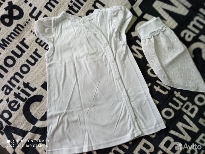 Крестильный комплект для девочки новый 86-92