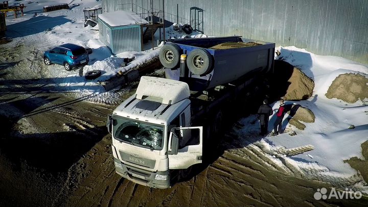 Песок ГОСТ от 100 м3 доставка от 2х часов