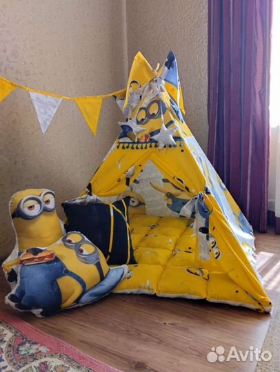 Детская игровая палатка Вигвам Шатер Миньоны