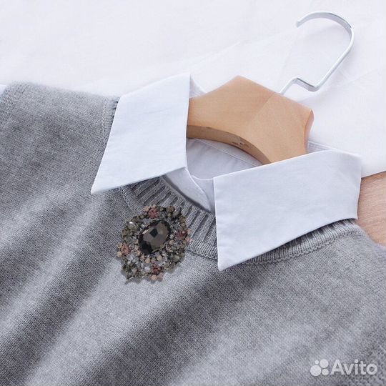 Брошь Черный Цветок кристаллы Винтаж