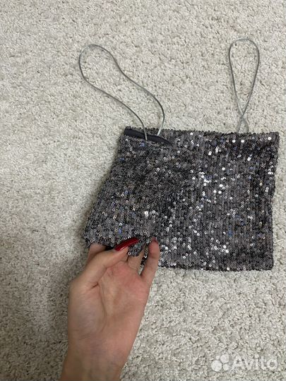 Топ из паеток Zara