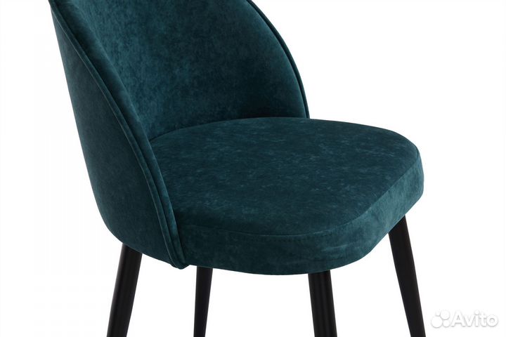 Стул белла черный/тк. Десерт 10 морская волна