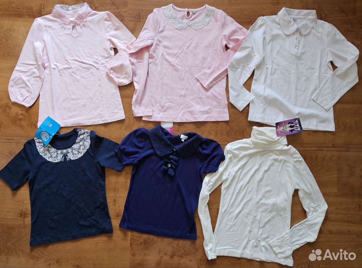 Новая школьная одежда-блузки,платья и пр 128см