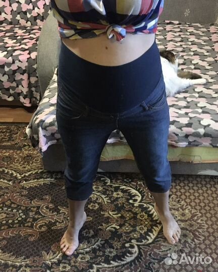 Джинсы капри для беременных