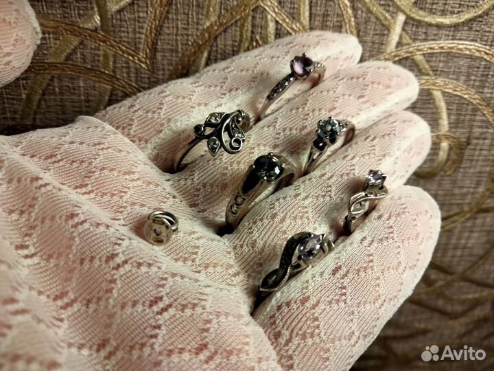 Серьги кольца размер 16-17 серебро 925 винтаж