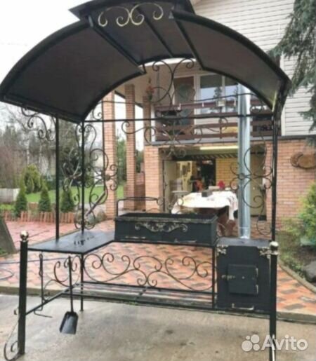 Мангал с печью под казан