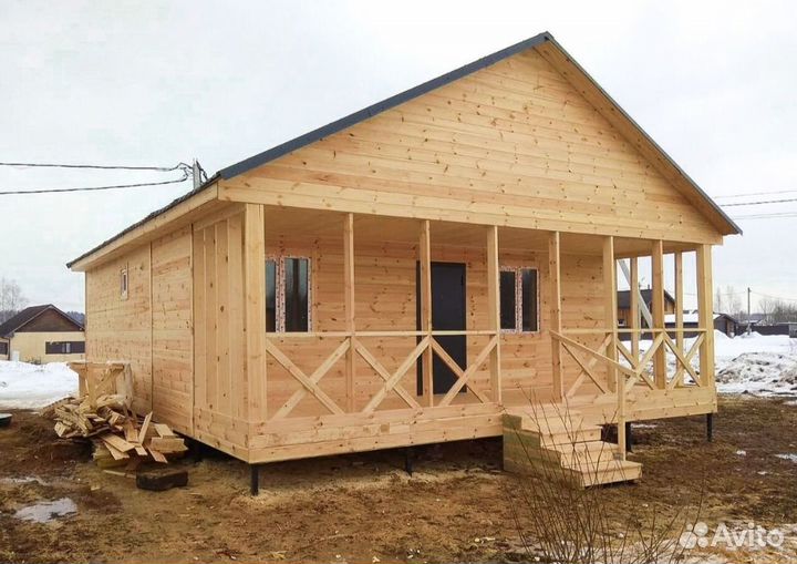 Каркасный дом 10х8м. 80.квадрат круглодочная