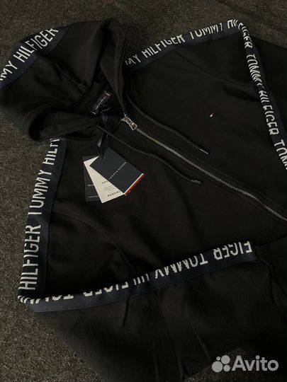 Зип худи Tommy Hilfiger черная люкс мужская