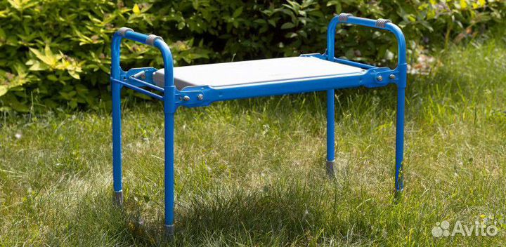 Скамейка Перевертыш с мягким сиденьем синяя