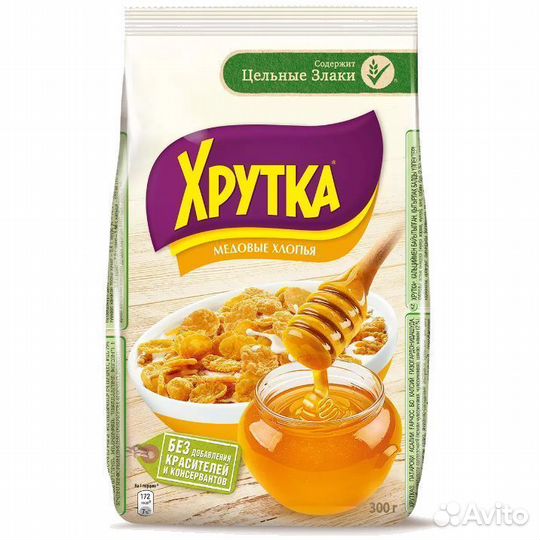 Готовый Завтрак Хрутка Медовые Хлопья 300 г