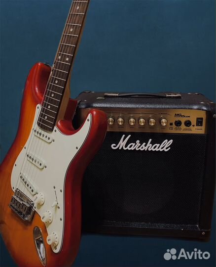 Fender squier standard stratocaster+комбо marshall