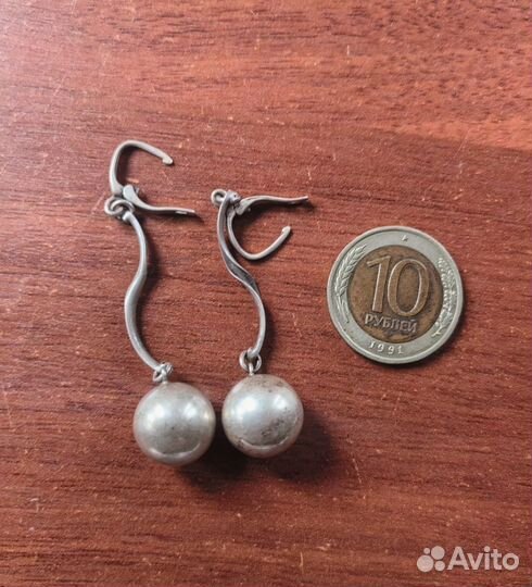 Серьги. Серебро. Шарики. 925 пр. СССР