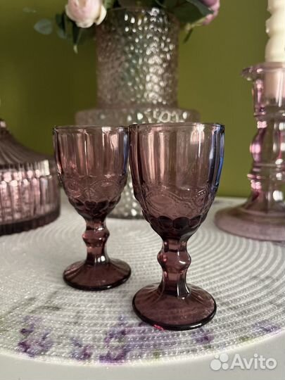 Подарочный набор рюмок розовое стекло 6 шт