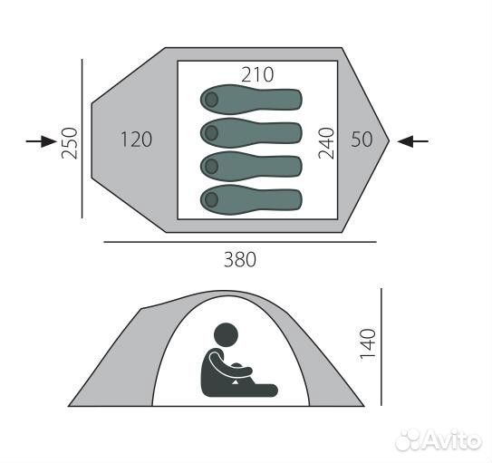 Палатка четырехместная BTrace Challenge 4