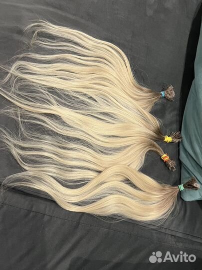 Волосы для наращивания 40 см блонд омбре