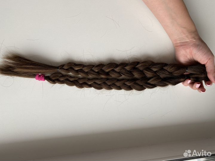 Волосы натуральные срез 50 см детские