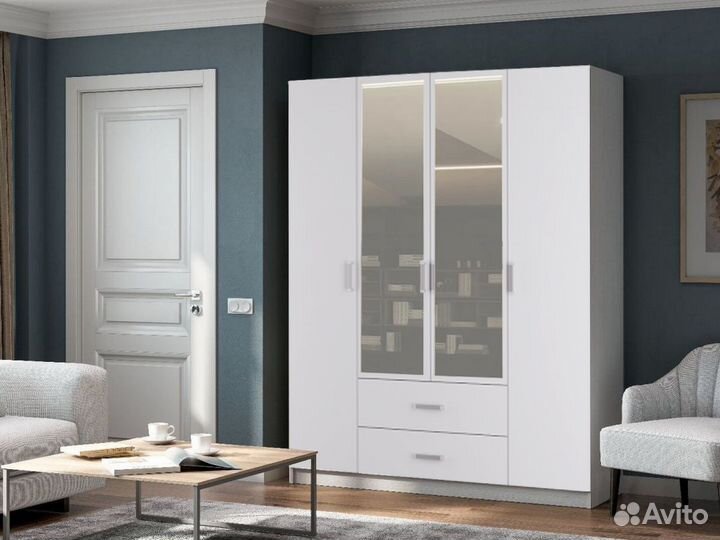 Шкаф 4-створчатый с ящиками