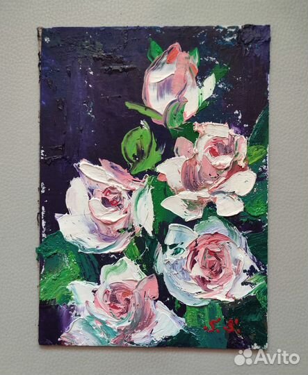 Картина маслом миниатюра текстурная