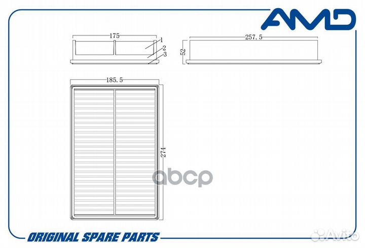 Фильтр воздушный mazda (Mazda5 CR) (2005-2010)