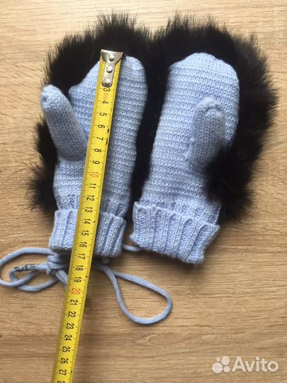 Варежки детские с натуральным мехом