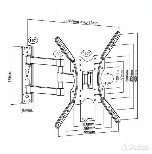 Наклонно-поворотный кронштейн Aspect Line-25
