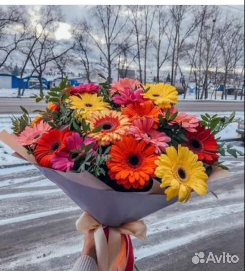 Букет из гербер, цветы, герберы, Flowers124