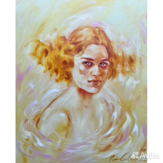 Картина маслом на холсте, винтаж, 40/50 см